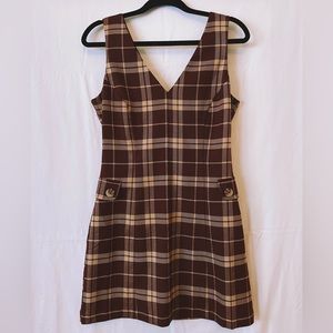 Brown Checkered Mini Dress - Forever 21